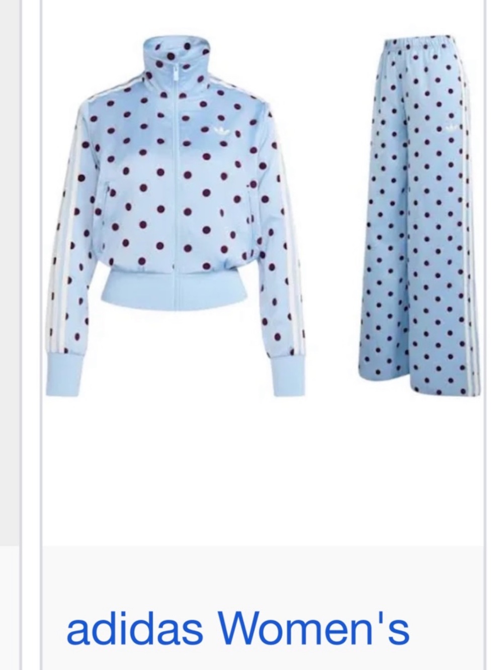 adidas Light Blue Polka Dot Bomber Jacket